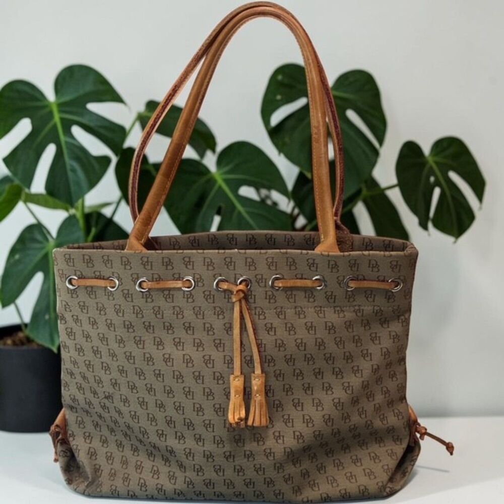 Dooney & Bourke VINTAGE Signature Tassel Tote Bag.